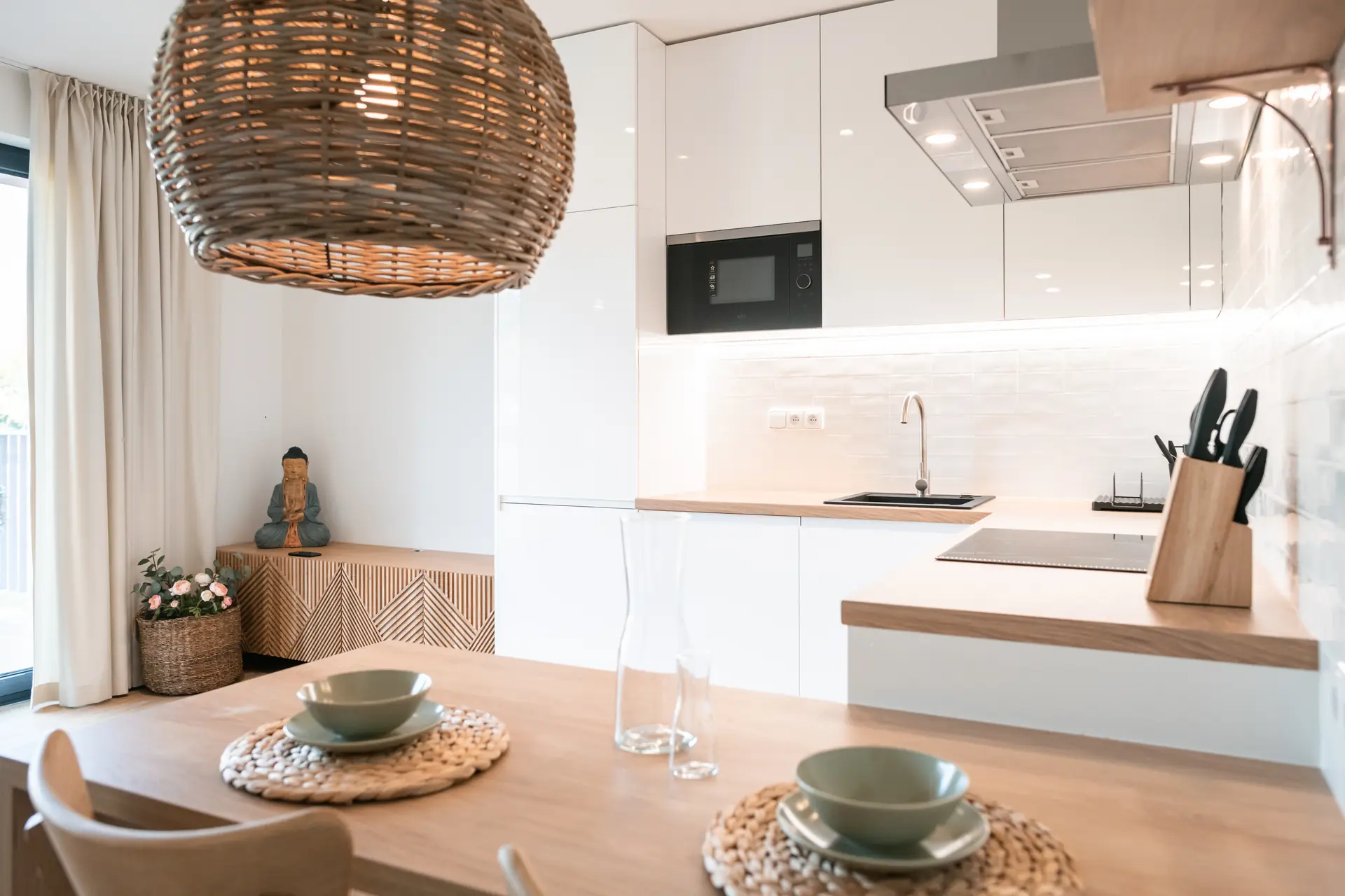 View of the kitchen with the dining nook