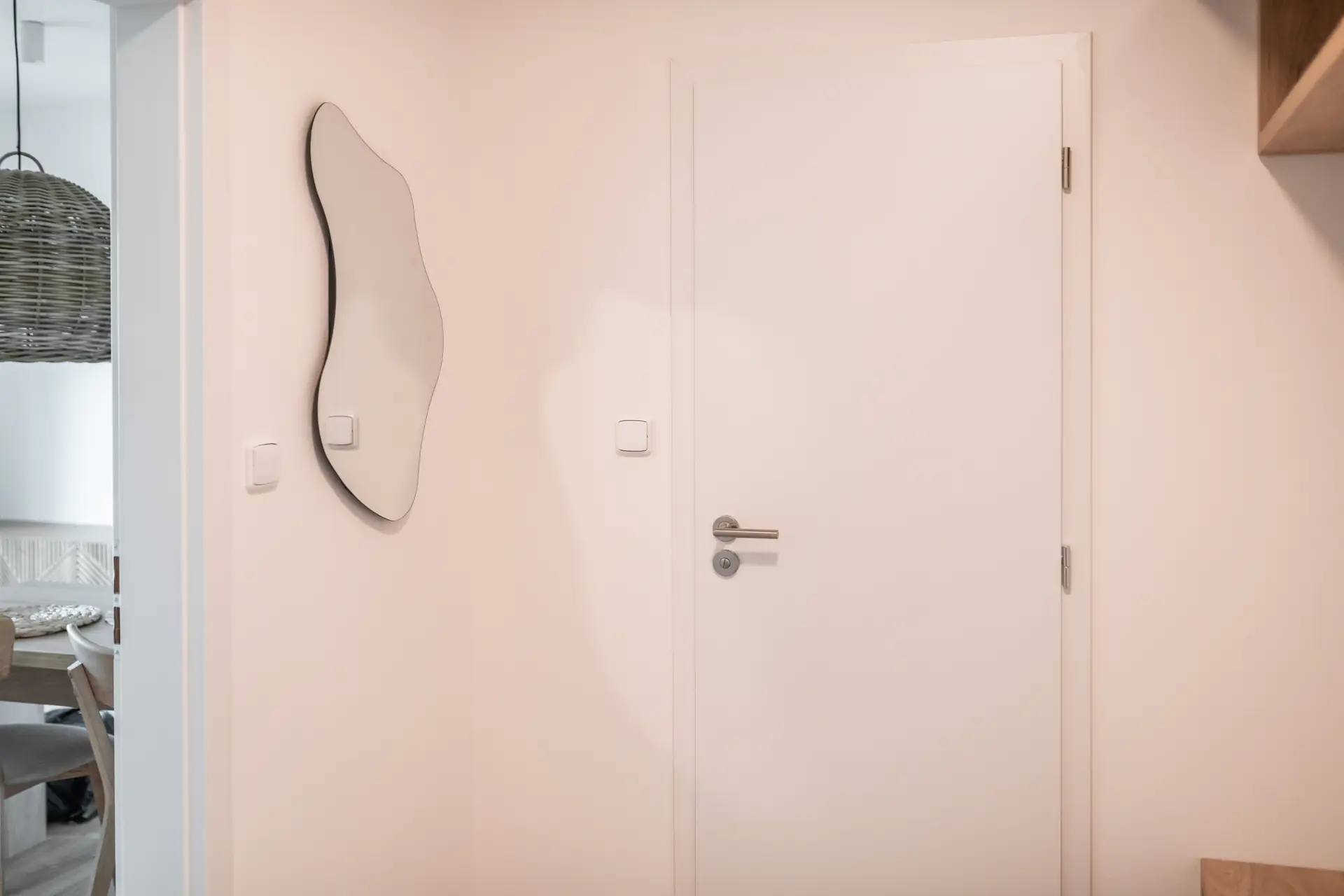 Interior door with a designer handle