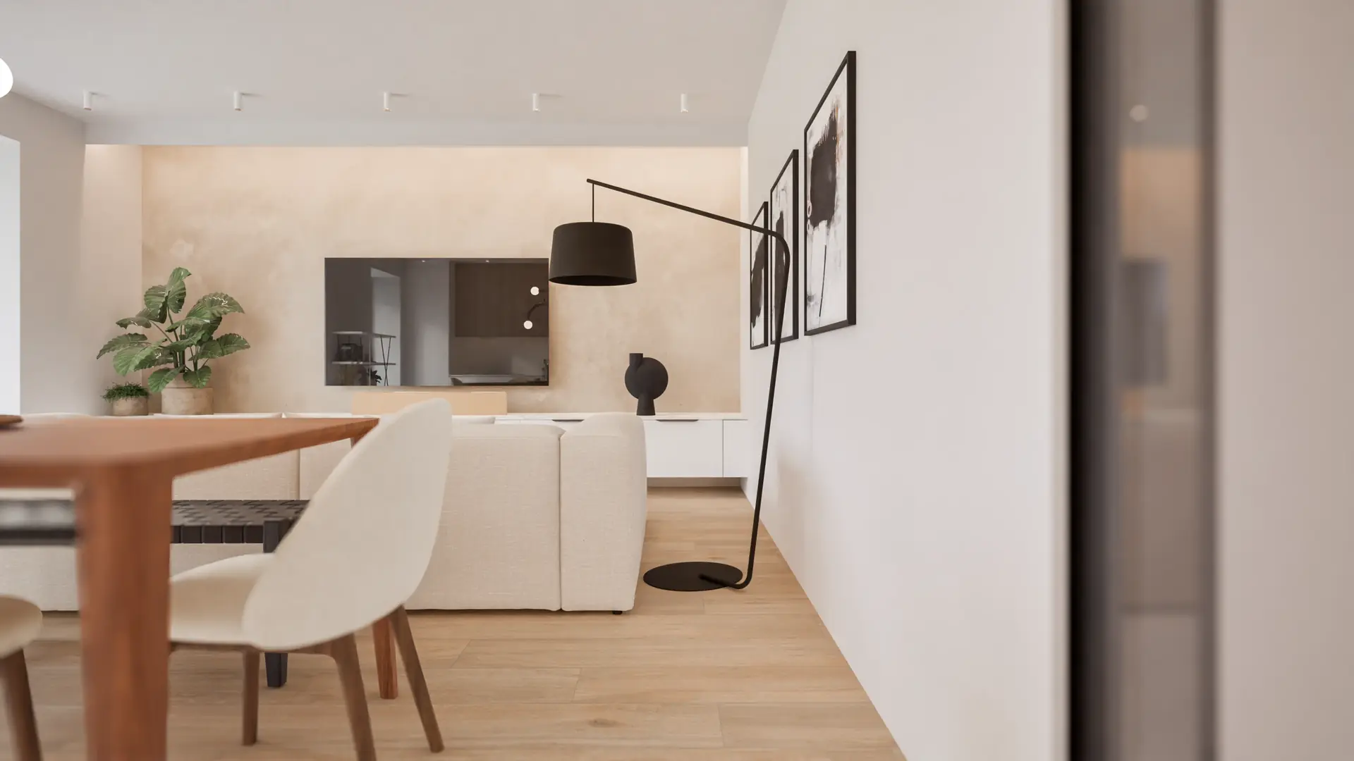 View of the open apartment layout