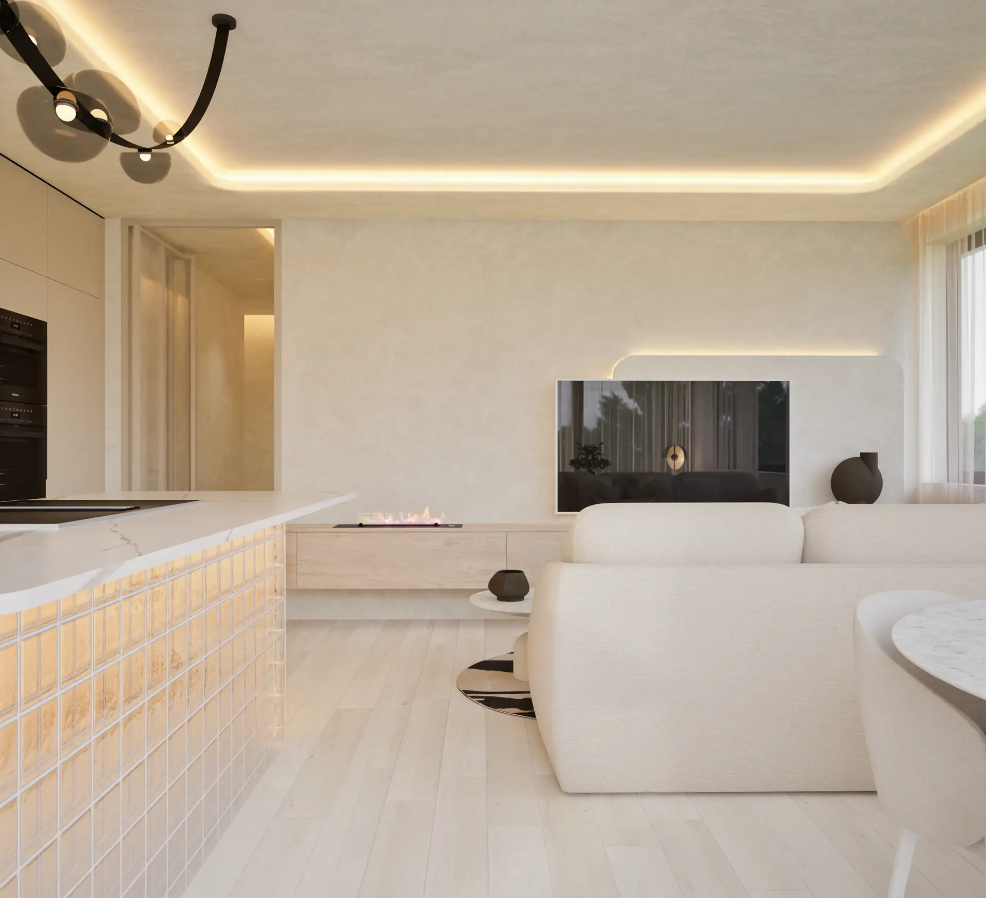 Kitchen and dining joined into one whole