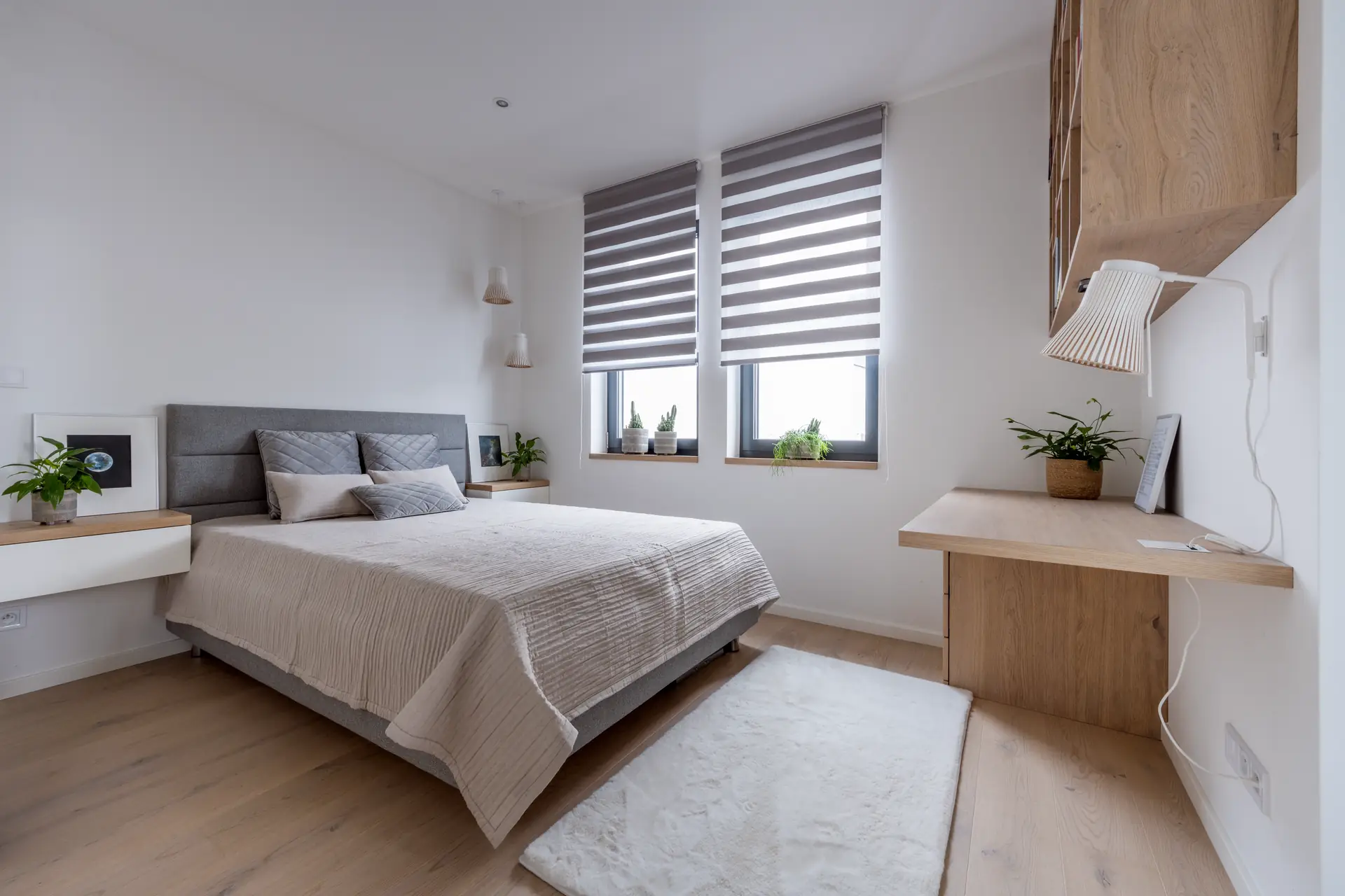 Living room with an open layout and greenery