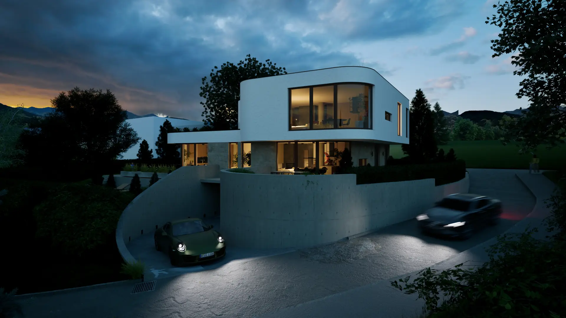 The house in the landscape with a valley view