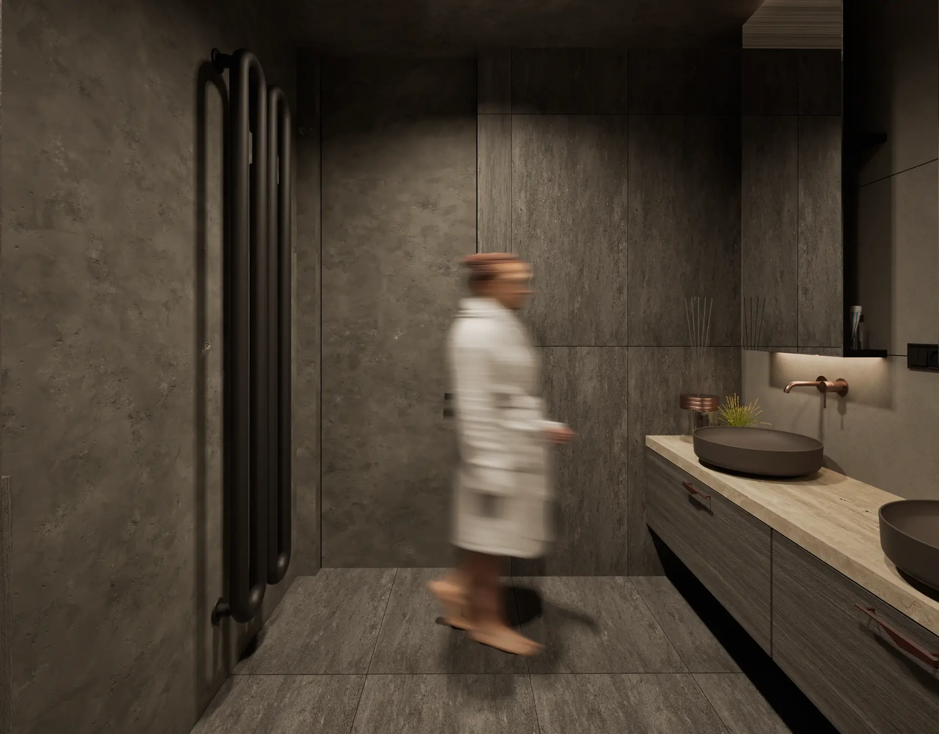 Atmospheric indirect bathroom lighting