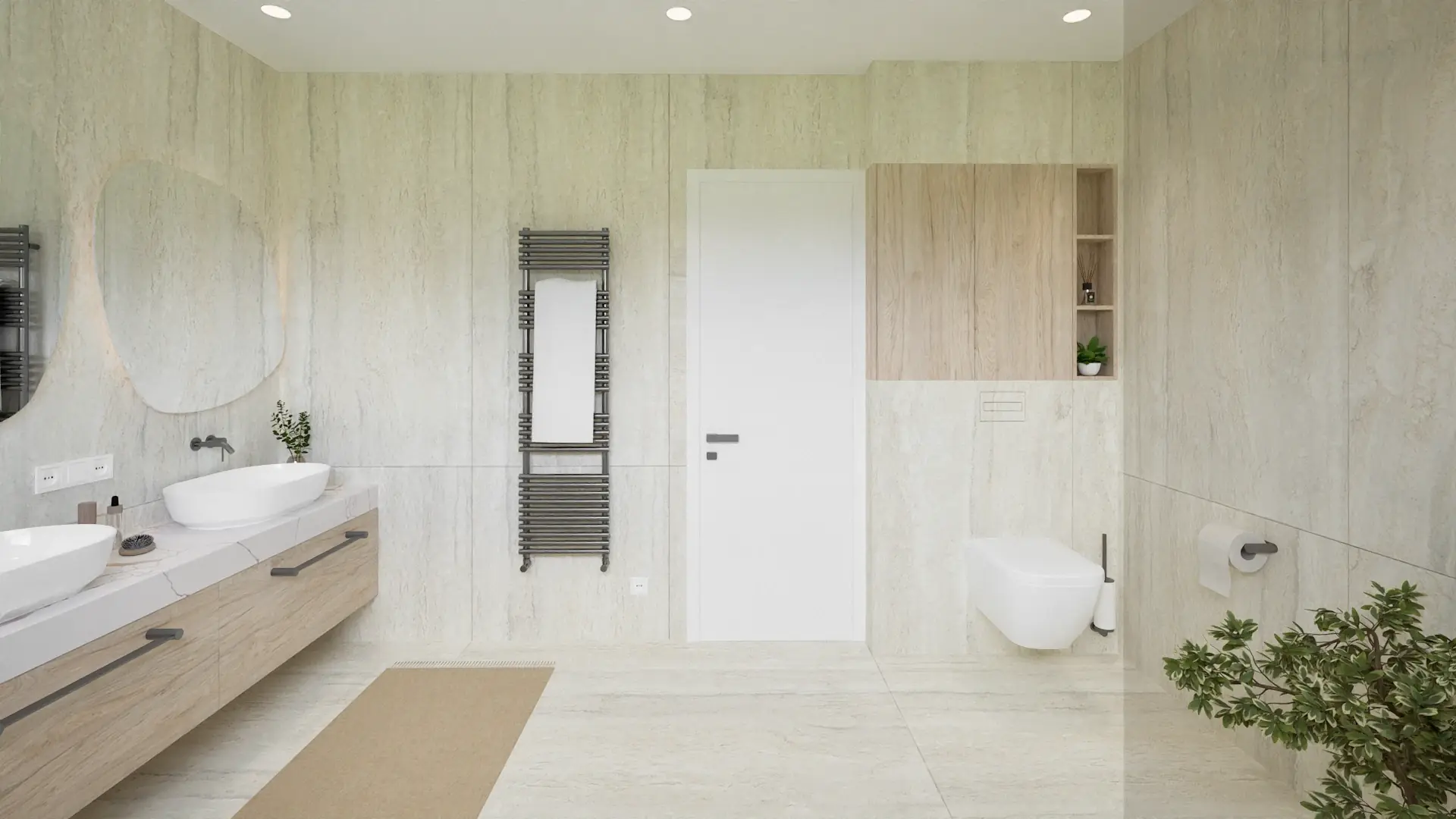 Detail of the basins and indirect light