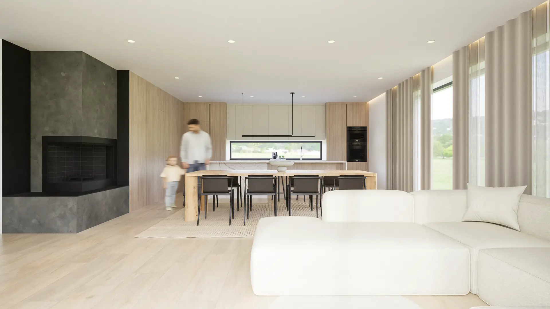 Large windows and daylight
