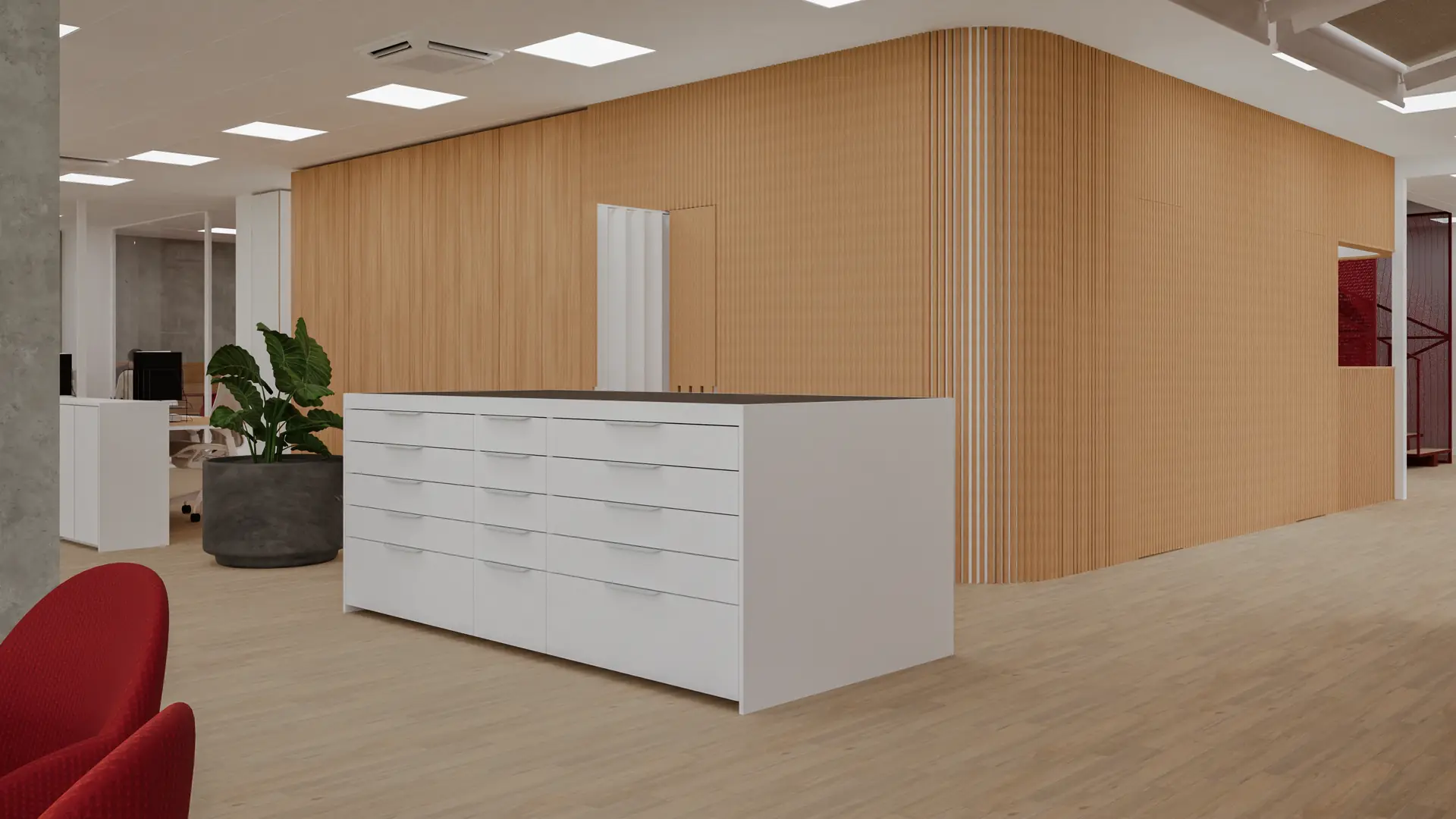 Open-plan area with daylight
