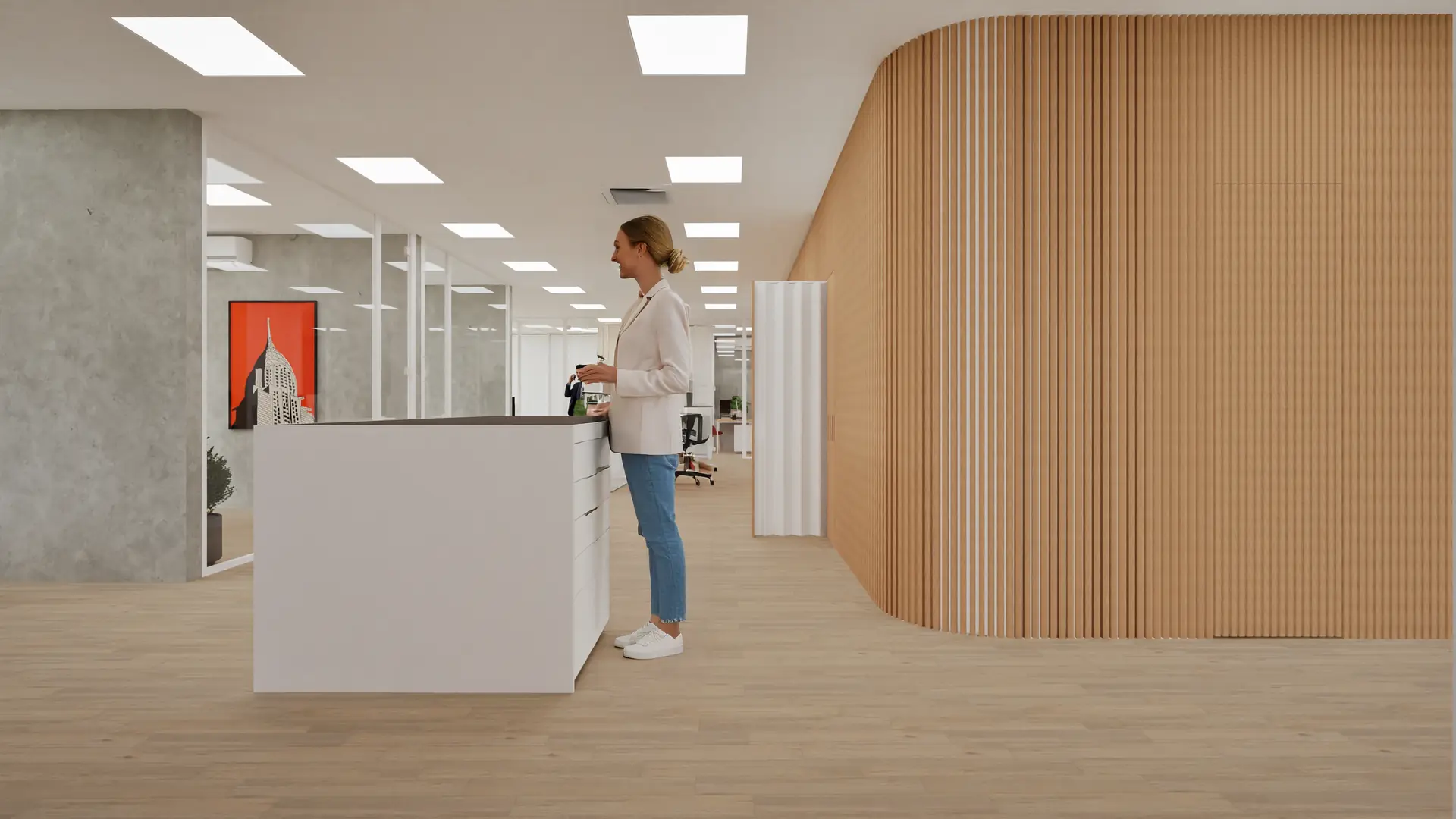 View into the office interior