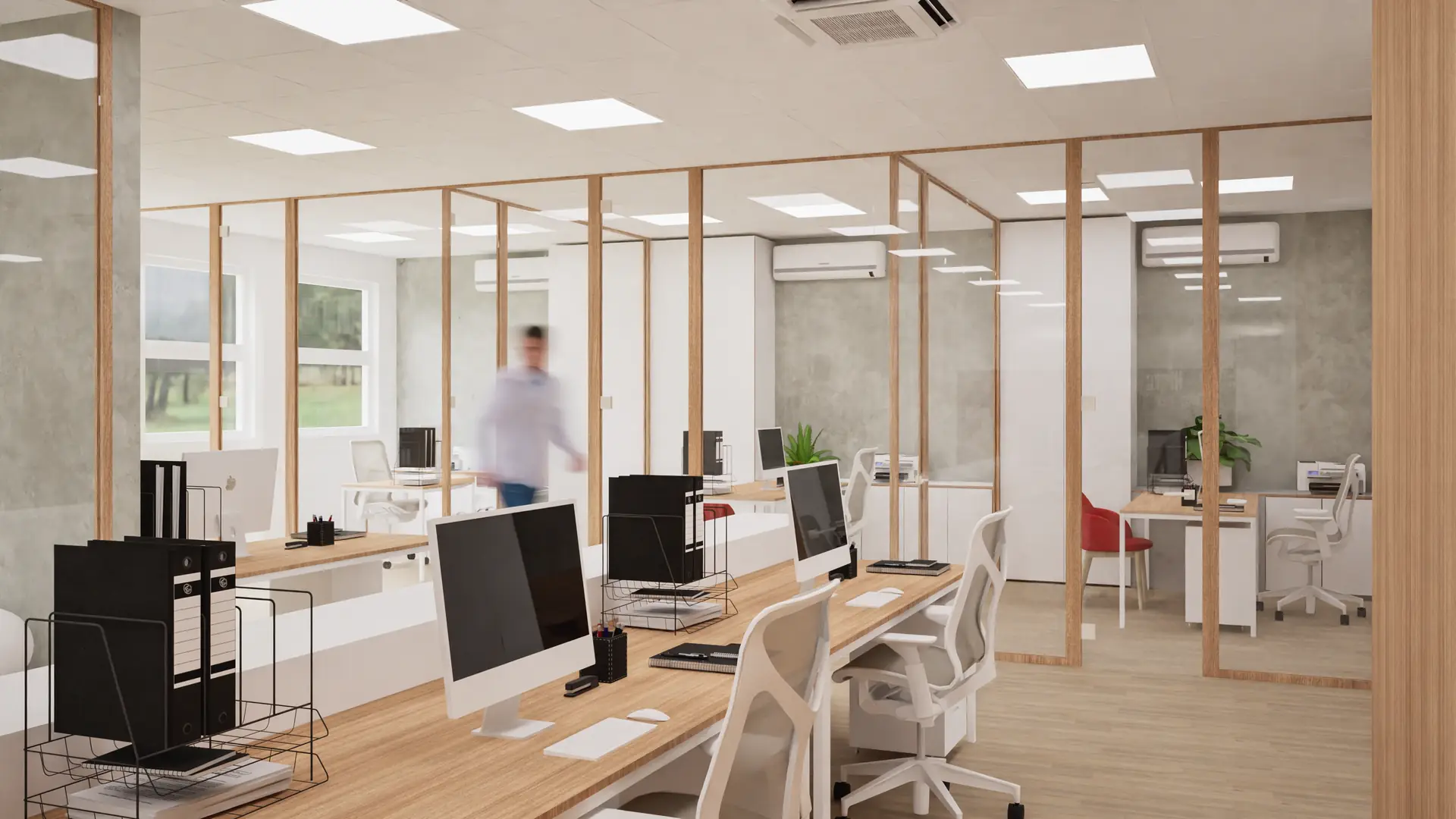 View into the office interior