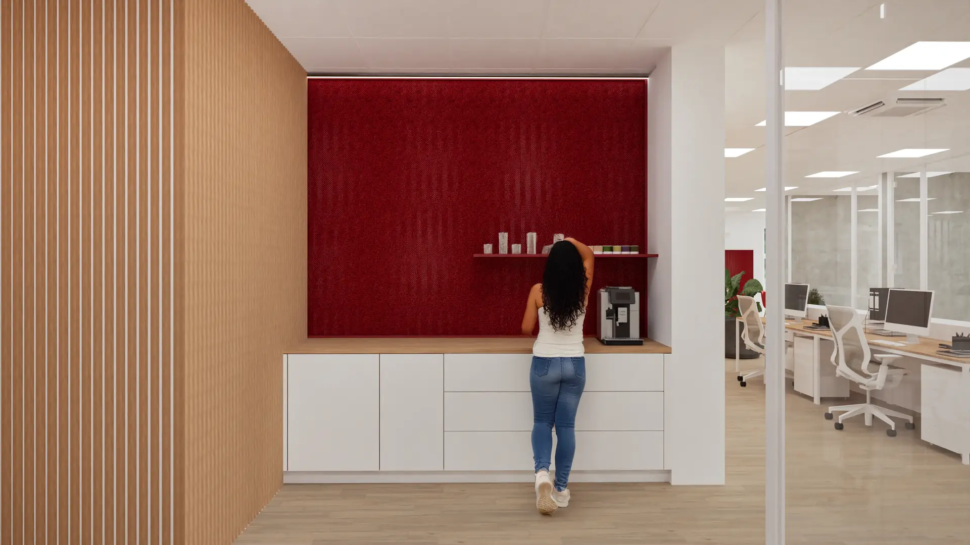 View into the office interior