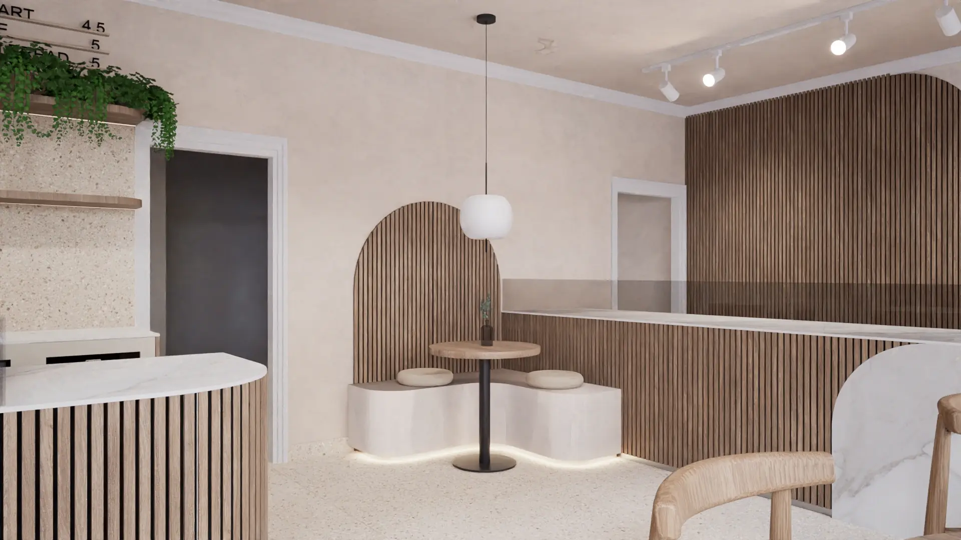 Display case and the café back-bar