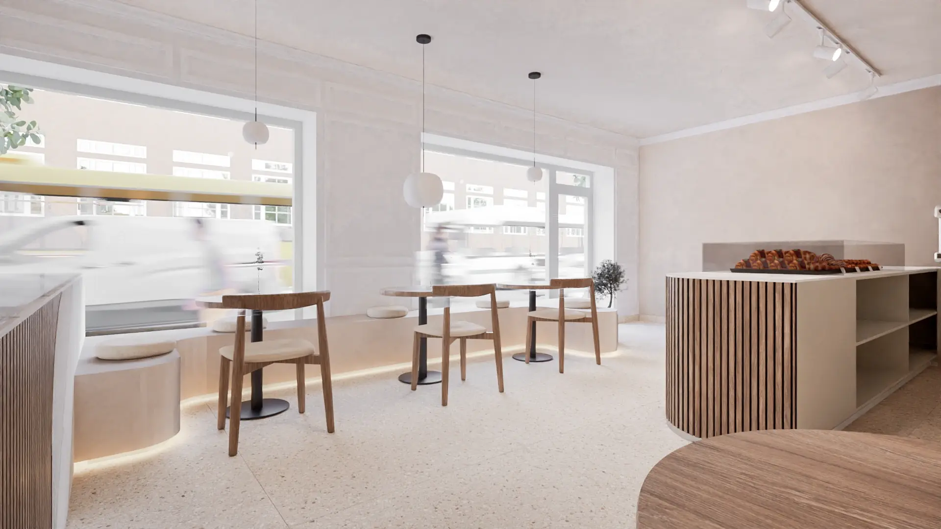 Table seating in a calm space