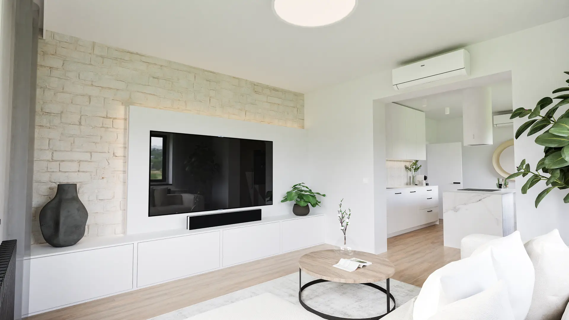 View into the bright house interior