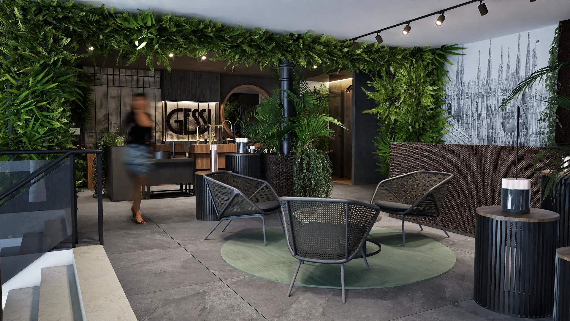 Lounge zone with designer chairs