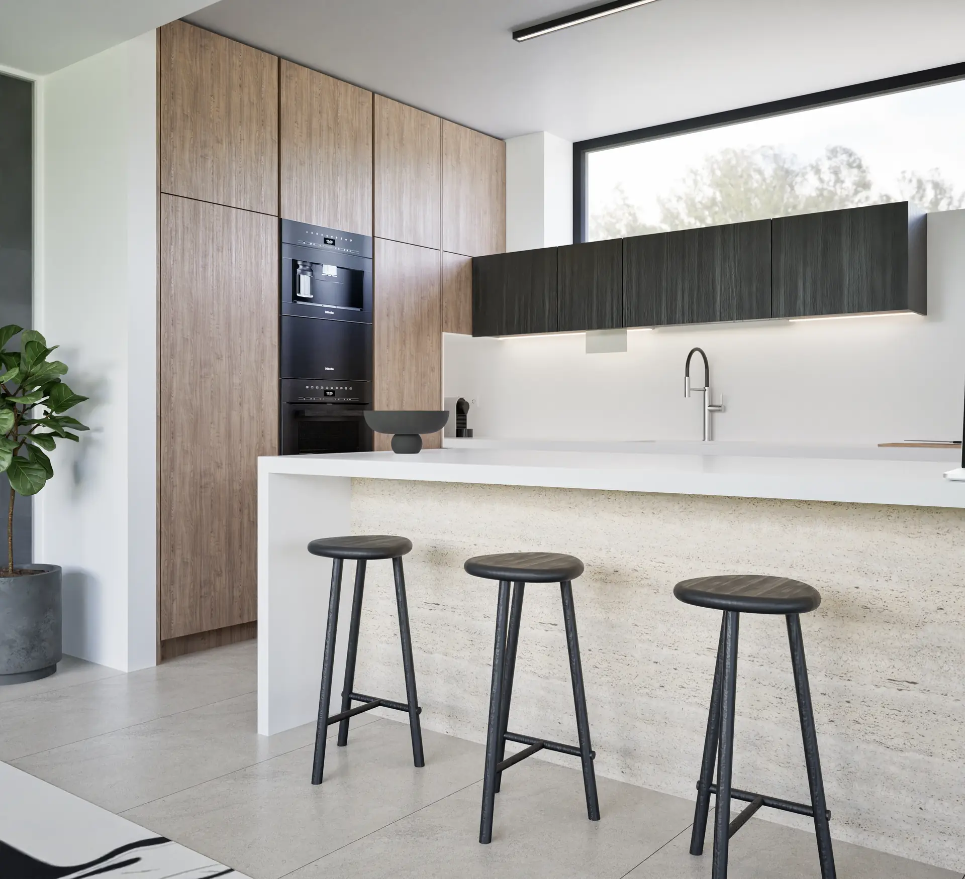 Dining zone connected to the kitchen