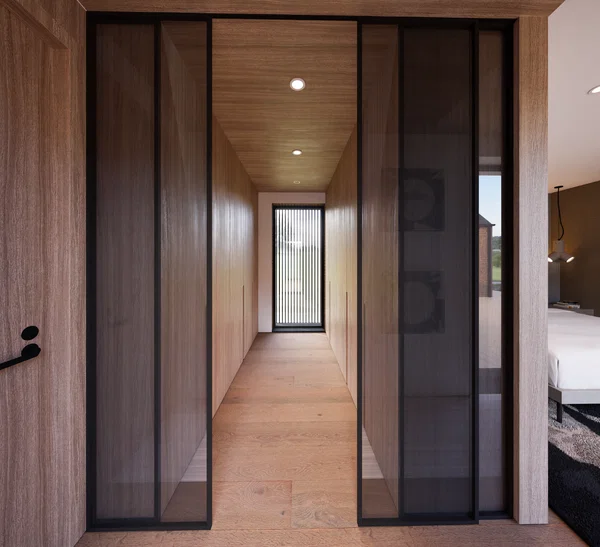 Interior overview showing the connection between living room and kitchen